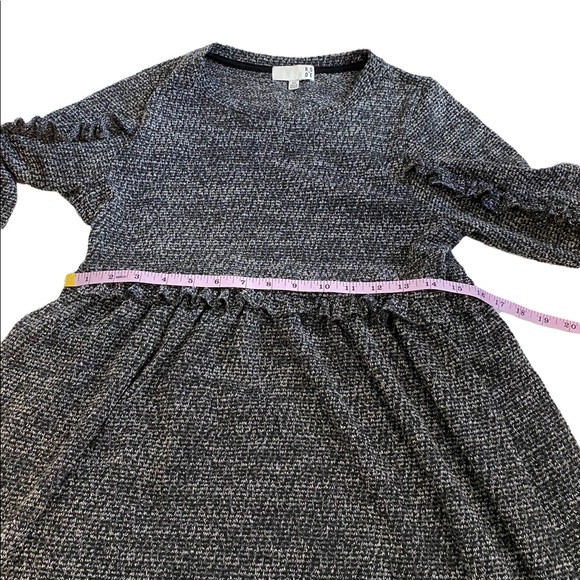 Anthropologie Ro&De Gray Long Sleeve Knit Stella Ruffle Dress, Size XS - Picture 9 of 15